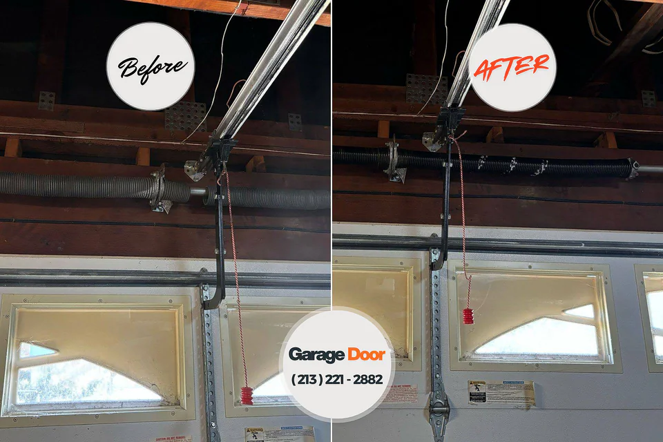 Before and after: garage door repair Taylorsville, KY